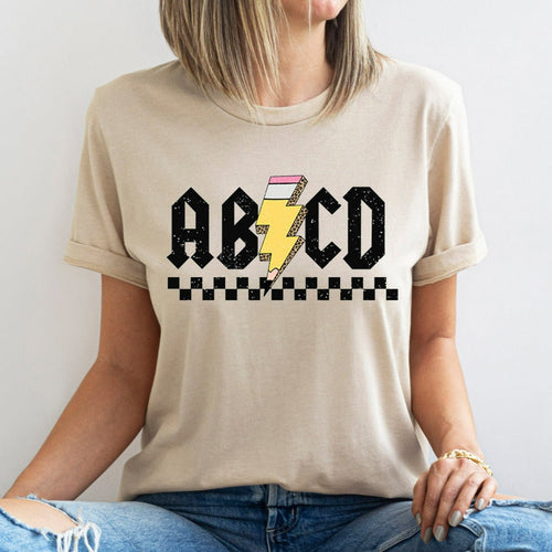 ABCD Teacher Shirt, Kindergarten Teacher TShirt, Back To School Graphic Tee, Elementary School Shirt