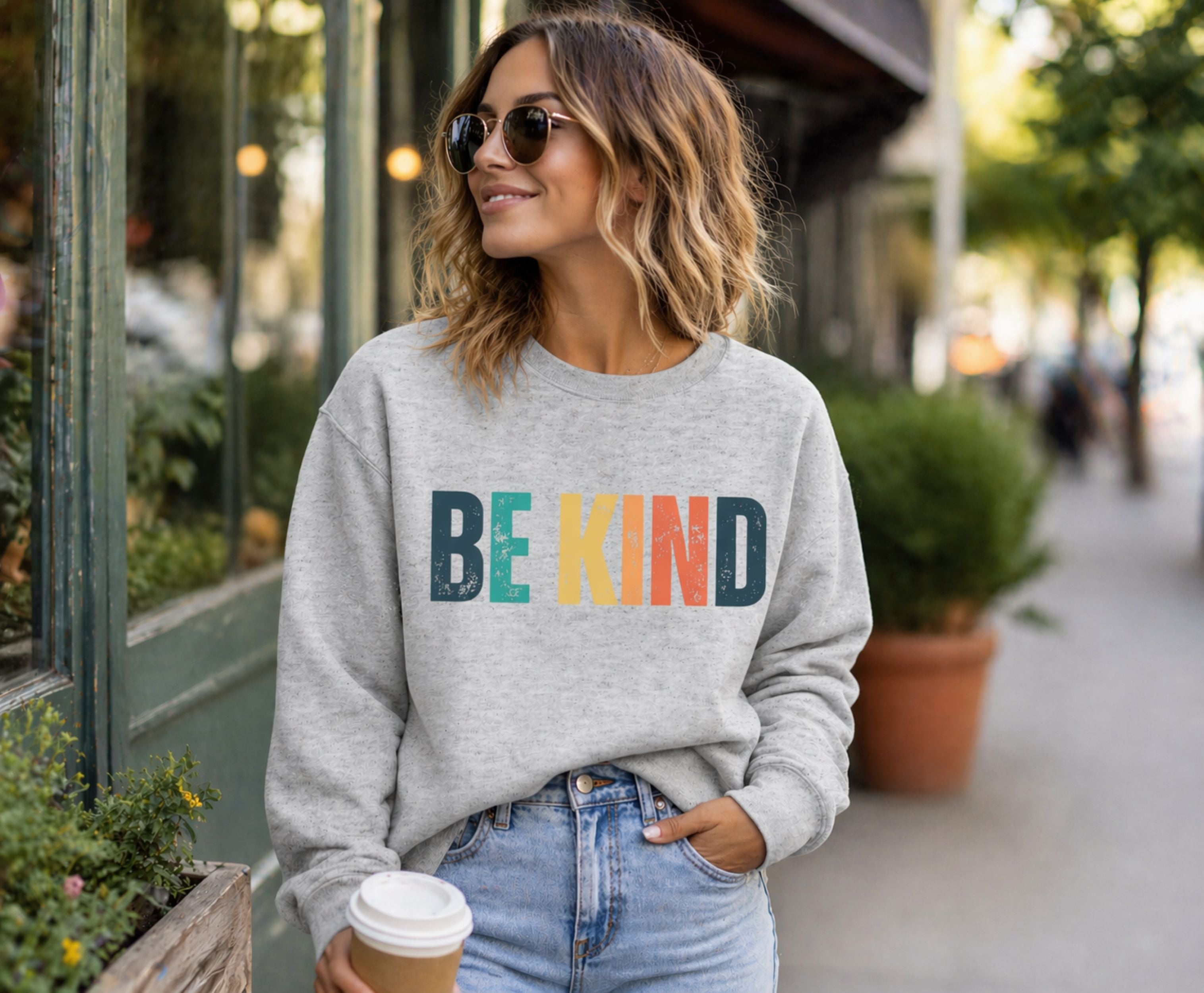 Colorful Be Kind Crewneck Sweatshirt