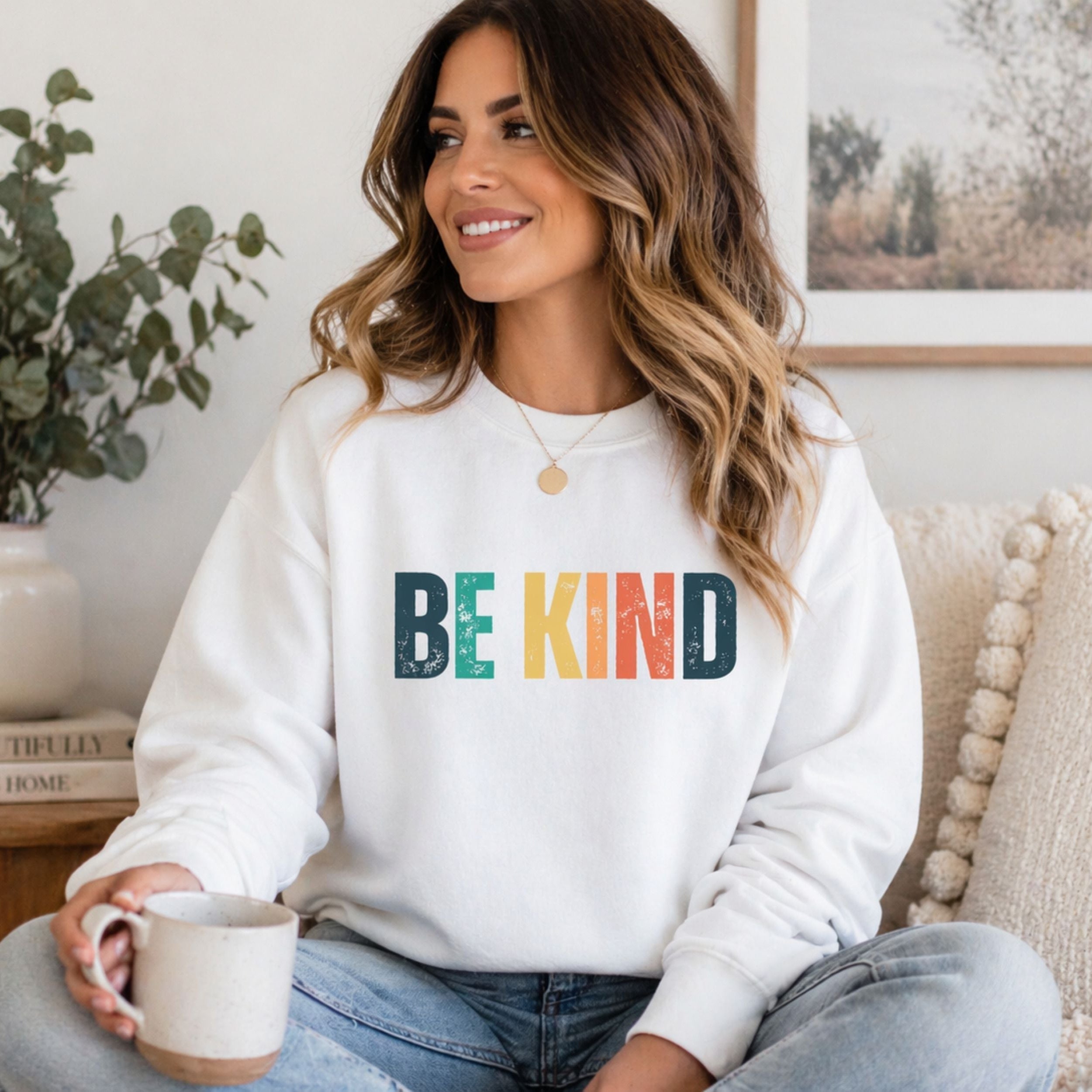 Colorful Be Kind Crewneck Sweatshirt