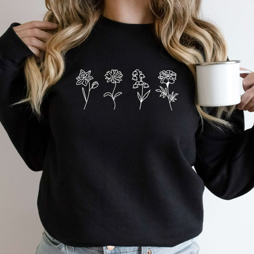 Personalized Birth Month Flower Sweatshirt