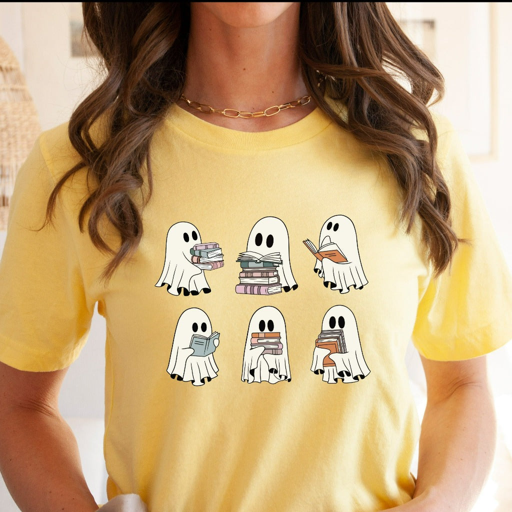 Ghost Reading Shirt, Teacher Halloween TShirt, Librarian Graphic Tee, Book Lover Tshirt, Reading Shirt