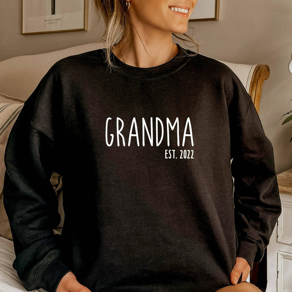 Customized Est Grandma Crewneck Sweatshirt, Grandma Gift, Mother's Day Gift, New Granny