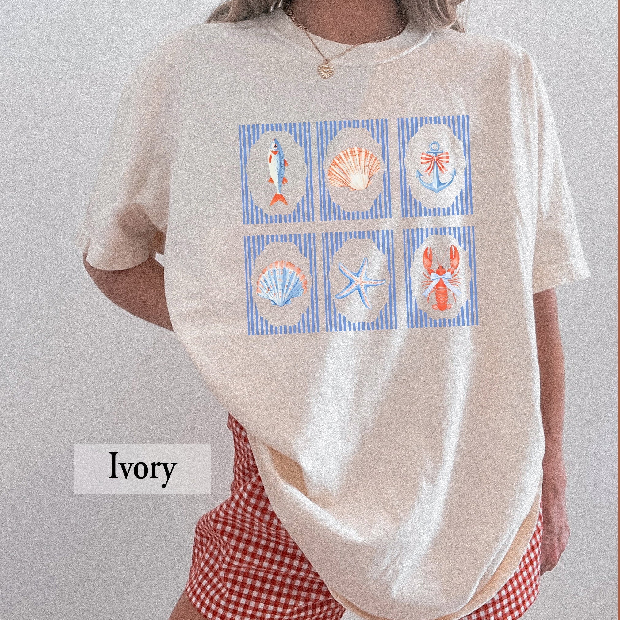 Preppy Coastal Nautical Beach Comfort Colors® Tee