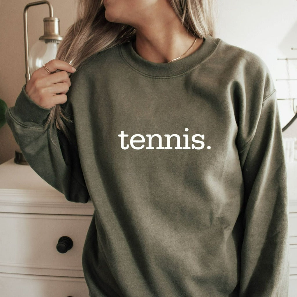Tennis Crewneck Sweatshirt, Tennis Team Shirts, Gift for Tennis Player, Tennis Fan Sweatshirt