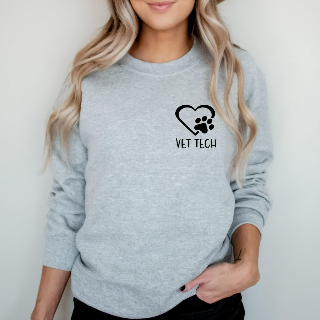 Vet Tech Crewneck Sweatshirt, Veterinary Technician Gift, Matching Vet Tech Week Shirts