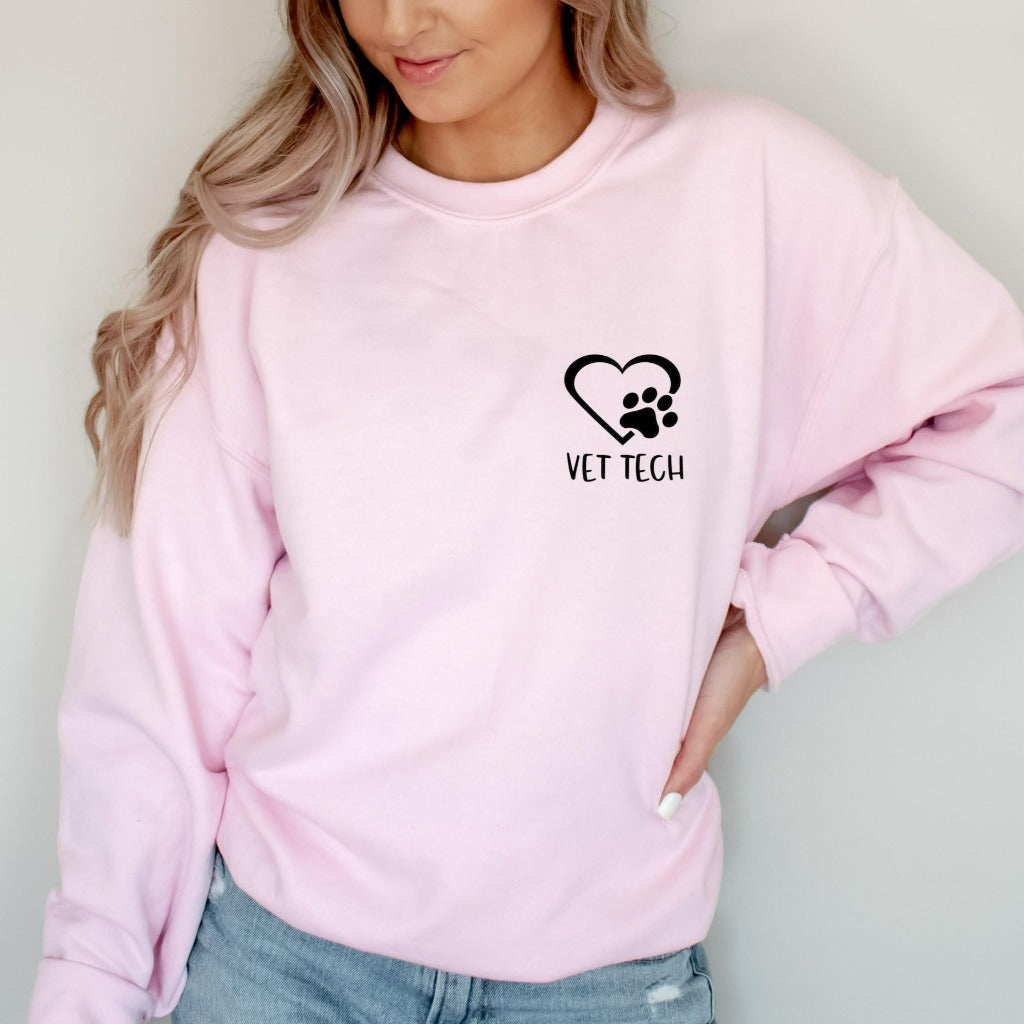 Vet Tech Crewneck Sweatshirt, Veterinary Technician Gift, Matching Vet Tech Week Shirts